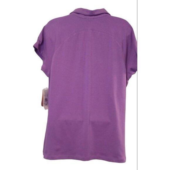 Danskin Womens XXL Purple Knit Golf Polo Blouse Top - Picture 8 of 9